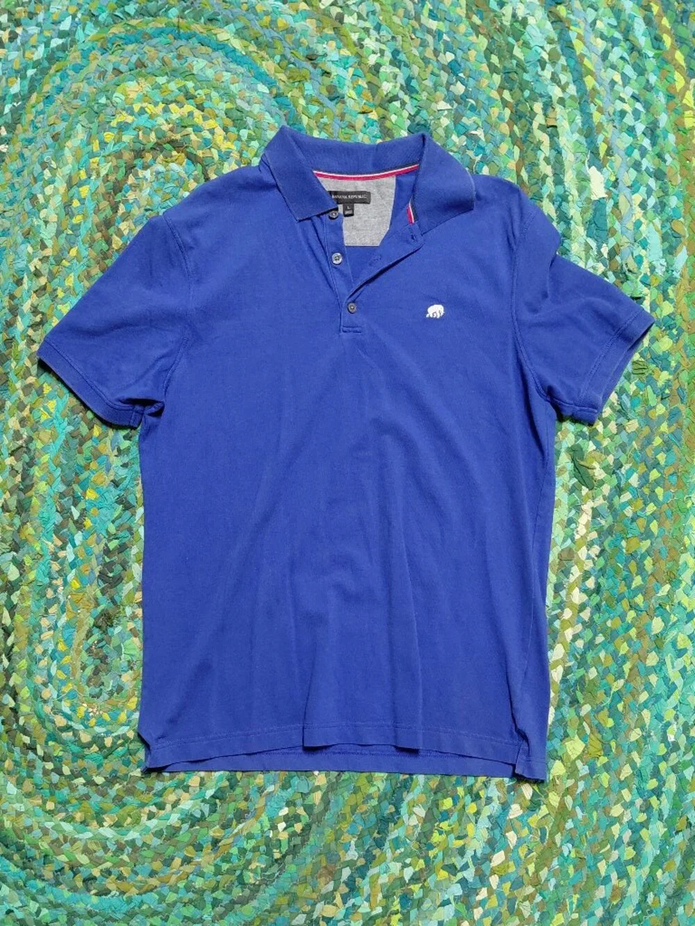 Banana Republic royal blue short sleeve polo shirt.